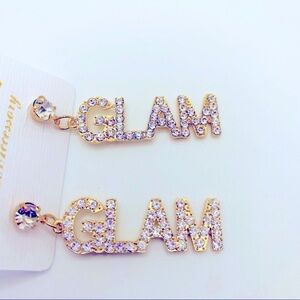 Earrings Glam Crystal Set in Gold tone Pierced